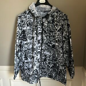 Columbia Black White and Gray Windbreaker/Anorak/Parka Size 1X